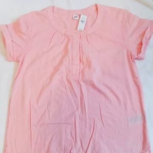 Gap NWT Short Sleeve Light Pink Blouse Size Small